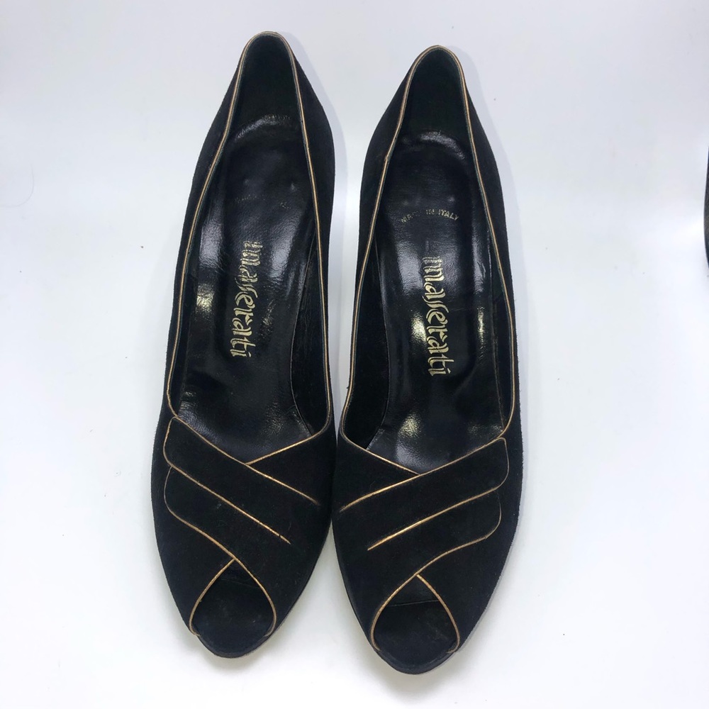 Maserati Italian Vintage Black Pumps size 8